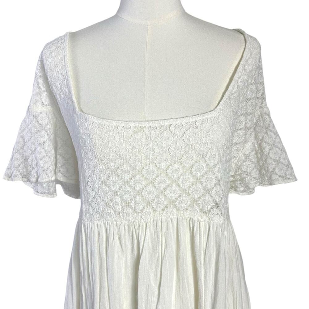 Free People Ethereal Bohemian Cottage Bring The Romance Maxi Dress White Medium - Picture 8 of 13